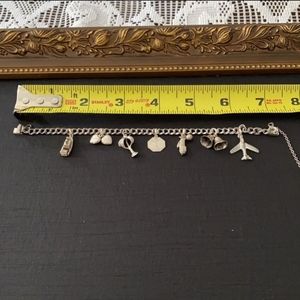 St Thomas sterling silver 925 bracelet with charms